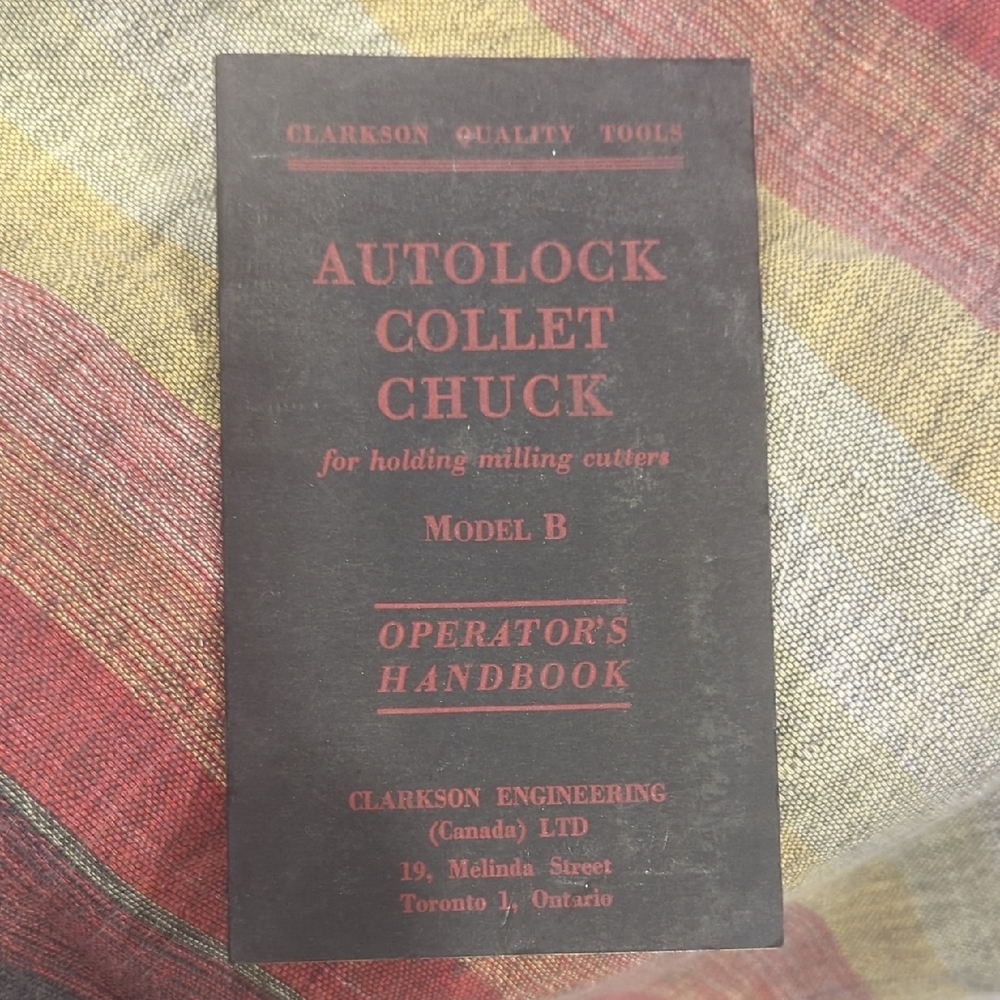 Clarks Autolock Collet Chuck Model B Operator's Handbook – Black